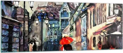 Produktbild von Bilder auf glas - Stadt Straße Haus - 140x50cm - Glasbilder - Wandbilder - Kunstdruck - zum Aufhängen bereit - Wanddekoration aus Glas - Glas Bilder - Wandbild auf Glas - Einteilig - GAB140x50-3940
