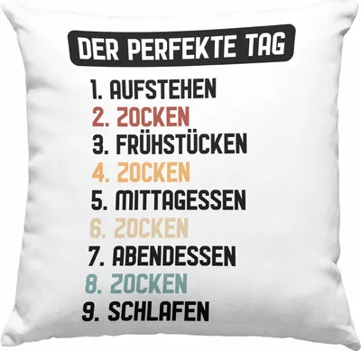 Produktbild von Trendation - Gamer Deko-Kissen mit Füllung 40x40 Geschenk Jungen Zocker Mitbringsel Männer Deko-Kissen mit Füllung 40x40n Zocken Gaming Geschenkideen PC Kinder Zubehör Spruch Lustig Jungs (Grau)