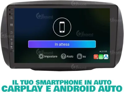 Immagine prodotto di Autoradio per Smart 453 - Schermo touchscreen da 9 pollici - Navigatore - Apple CarPlay e Android Auto