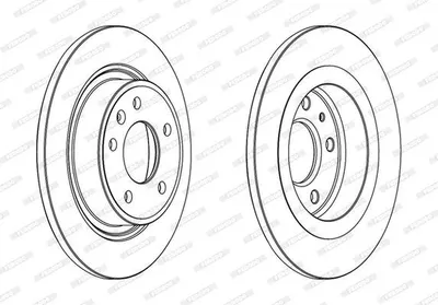 Image de 2 disques de frein FERODO DDF1871C PREMIER pour OPEL VAUXHALL CHEVROLET, essieu arrière