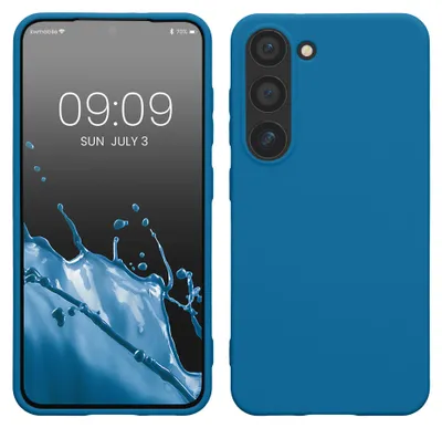 Produktbild von kwmobile Hülle für Samsung Galaxy S23 TPU Case - Handyhülle unterstützt kabelloses Laden, flexible Schutzhülle, gummiertes Cover in Blue Reef