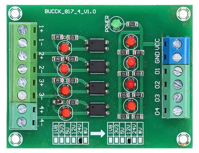 Produktbild von 4-Kanal Optokoppler-Isolationsmodul – PLC Pegelspannungskonverter von 24V auf 5V