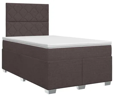 Obrázek produktu pro vidaXL Skříňová postel s matrací tmavě hnědá 120 x 190 cm látka