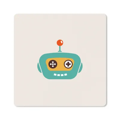 Produktbild von MuchoWow® Mauspad Mousepad Roboter - Gesicht - Antenne - Technik - Junge - Kind 20x20 cm - Mousepads - Maus Mat - Pad - Mausunterlage - Desk Mat - Bureauartikeln