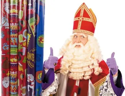 Imagen del producto de 5 rollos de papel de regalo para Sinterklaas, 70x300 cm.