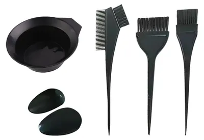 Produktbild von Haarfärbe-Set - Werkzeuge zum Haarefärben - Kunststoff - Für Zuhause und Salon - 5-teilig