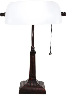 Obrázek produktu pro LumiLamp 5LL-5686 Stolní lampa bílá 26x16x40 cm E27-max 1x40W Banker lampa