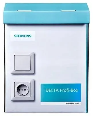 Produktbild von Siemens PROFI-Box, 100 Schuko-Steckdosen, DELTA line, titanweiß, 1 Stk.