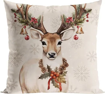 Image de Taie d'oreiller, décorative, Noël 40x40cm Cerf