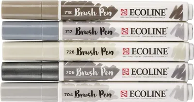 Immagine prodotto di Talens ecoline grauer Pinselstift graue Pinselspitze im 5er-Set