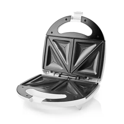 Produktbild von NEDIS Sandwichtoaster 800W antihaftbeschichtet weiß KASM100WT
