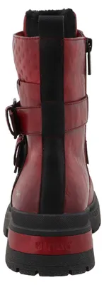 Produktbild von Mustang Damen Stiefelette Schnürboots mit Schnallen & Profilsohle, Größe:38 EU, Farbe:Rot