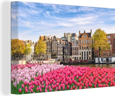 Produktbild von OneMillionCanvasses® - Leinwandbilder - 150x100 cm, Amsterdam - Blumen, Wandbilder Kunstdruck Wanddekoration