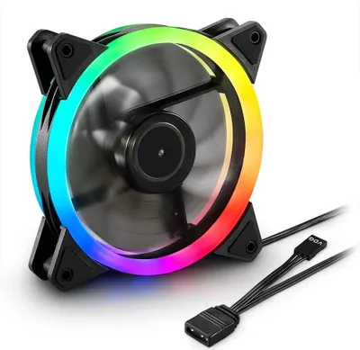 Zdjęcie produktu dla Sharkoon SHARK Mirror RGB PWM REVERSE, Wentylator, 12 cm, 500 RPM, 1500 RPM, 99,52 m³/h, Czarny