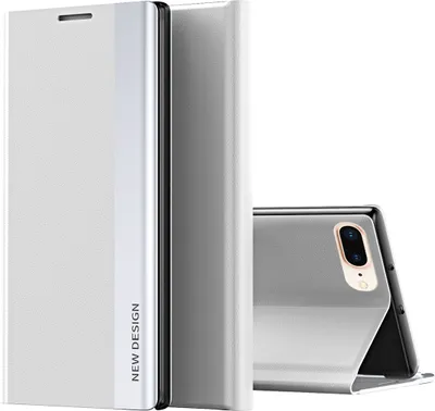 Image de coque iPhone SE 2020, Coque magnétique en cuirPolyuréthaneavec fonction stand pour iPhone 7 / 8 / SE 2020 Blanc