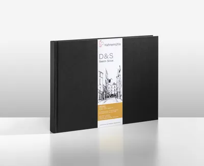 Produktbild von Hahnemühle D&S Skizzenbuch - 140 g/m² - schwarz - DIN A6 quer - 62 Blatt