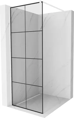 Produktbild von Mexen Kioto Duschwand 70 x 200 cm, Transparent/Schwarzes Design 8 mm, Weiß - 800-070-101-20-77