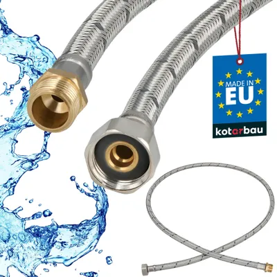 Produktbild von KOTARBAU® Flexschlauch Wasserschlauch 140cm Panzerschlauch 1/2"x3/8" Außengewinde x Innengewinde Anschlussschlauch für Armatur Schlauch Für Wasserhahn