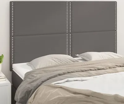 Produktbild von Design Möbel Kopfteile 4er Set Grau 72x5x78/88 cm Kunstleder - 2024 Neu