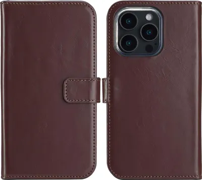 Immagine prodotto di Custodia a libro in vera pelle Selencia per iPhone 16 Pro Max - Marrone