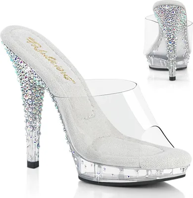 Produktbild von Fabulicious LIP-101CAS Plateau Sandalen Transparent - Silber EU 42
