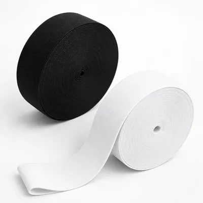Nähgummi 2x10 m, 4 cm breit, elastisch, schwarz/weiß