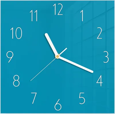 Produktbild von Wanduhr aus Glas mit Motiv Türkiser Hintergrund I- 30 x 30 cm - inkl. Aufhängesystem