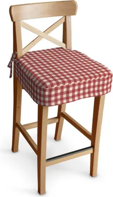 Produktbild von Dekoria Sitzkissen für Barhocker Ingolf, rot-ecru, Barstuhl  Ingolf