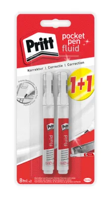 Obrázok produktu pre Pritt Correction Pocket Pen tekuté univerzálne lepidlo ekonomické balenie 2 x 8 ml