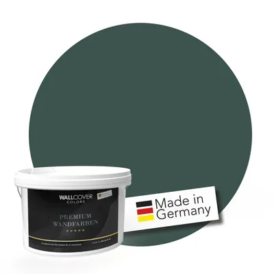 Produktbild von WALLCOVER PREMIUM Wandfarbe Harmonisches Tannengrün Hochdeckend Matt 5L für 40 m