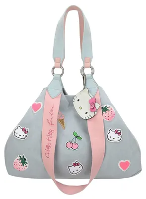 Image de Fritzi aus Preußen sac shopper sac à épaule Izzy Medium Limited Sticker Hello Kitty Shopper Kitty Blue bleu gris