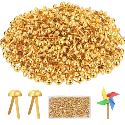 Musterbeutelklammern 400 Stück, 8 mm, gold, Metall, rund