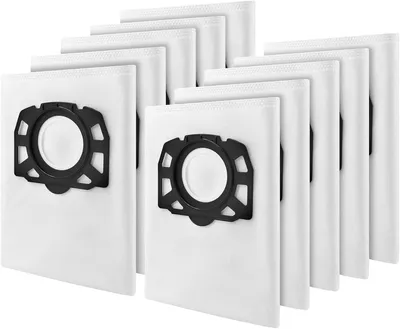 Produktbild von 10 Stück KFI 487 Staubsaugerbeutel für Kärcher WD4 WD5 WD6 WD5P WD6P MV4 MV5 MV6 Vliesfilterbeutel Staubbeutel für 2.863-006.0 Nass & Trockensauger, Weiß
