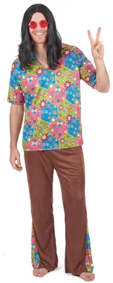 Immagine prodotto di Costume da uomo hippie, colorato - taglia unica (42), Immagine generata dall'IA