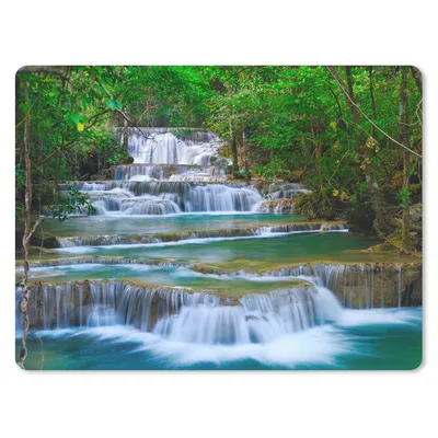 Produktbild von MuchoWow® Mauspad Mousepad Wasserfall - Bäume - Natur - Dschungel 23x19 cm - Mousepads - Maus Mat - Pad - Mausunterlage - Schreibtischunterlage - Mauspad