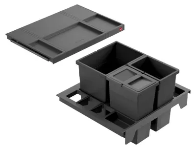 Produktbild von Hailo Abfallsammler 3620651 Separato-K 600 Einsatz 2x 8,5 + 18 Liter Dunkelgrau