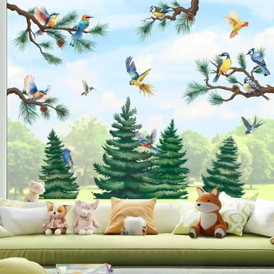 Produktbild von Fensterbilder Wald Baum XXL Wiederverwendbar Selbstklebend 80 cm x 80 cm
