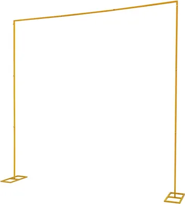 Produktbild von Hochzeitsbogen - Quadratischer Bogenständer - 3 x 3 m - Mit Bodenplatten - Aus Eisen - Für Hochzeit & Event - Gold