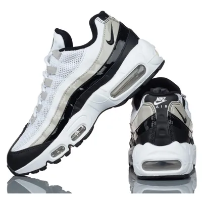 A pair of Nike Air Max 95 sneakers shown from a side and back angle against a white background.