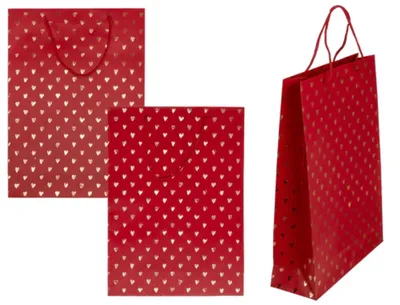 Produktbild von OOTB Rote Papier-Geschenktüte Shiny Hearts