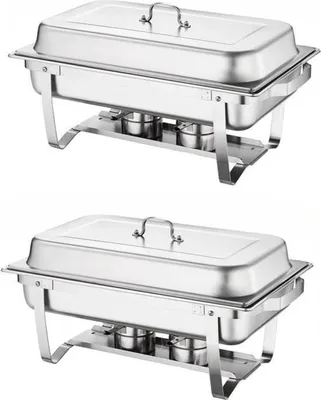 Obrázek produktu pro Ohřívací talíř "Happyment" - 8 l - servírovací talíř - chafing dish - bufetový talíř - 2 kusy - ohřívací talíř