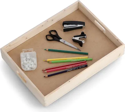 Image de Plateau de rangement en bois, 40 x 30 x 7 cm, ZELLER