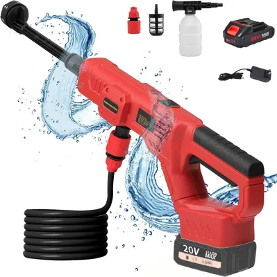 Produktbild von Akku Hochdruckreiniger 1000PSI, Mobile Akku-Hochdruckreiniger mit 6-In-1 Multifunktionale, Mobiler Hochdruckreiniger für Autos,Terrasse,Fenst