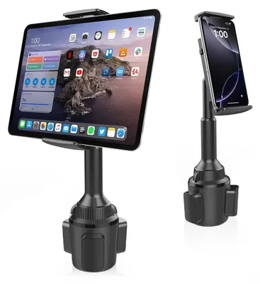 Produktbild von Handy & Tablet Halterung Auto, 2-in-1 Getränkehalter Halterung, Verstellbar, 4.3-11 Zoll Kompatibilität