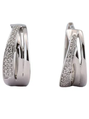 Produktbild von MIAMAR 1146857 Damen Creolen 14 Karat (585) Weißgold weiß
