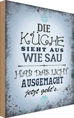 Produktbild von vianmo Holzschild 18x12 cm Küche sieht aus wie Sau hab das Kochen