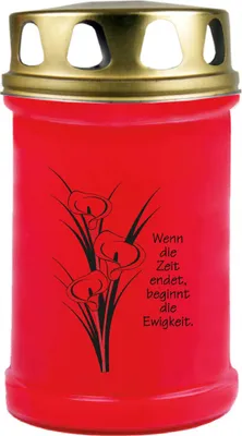 Produktbild von Grabkerze Rot, Brenndauer: 48 Stunden, Motiv: Calla