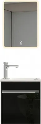Image de Ensemble complet de meubles de salle de bain HOME DELUXE BORKUM – Noir, MDF (48 x 25,5 x 45 cm) | Ensemble élégant pour petites salles de bain