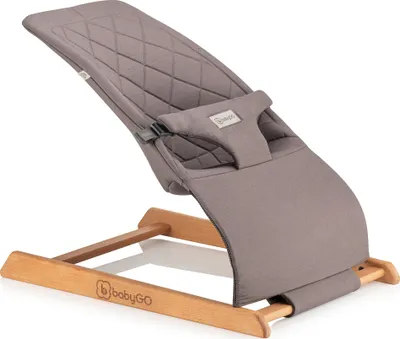 Produktbild von BabyGo Babywippe Skippy - grau - für Neugeborene bis 9 kg, 3-Punkt- Sicherheitsgurt