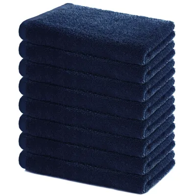 Produktbild von Lavea® Sydney 8er Handtücher Set Frottee, 100 % Baumwolle, Handtuch für Bad, Gäste WC und Sport, 60° waschbar, 8 Stück, 40 x 70 cm, Navy